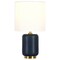 Homeroots 15" Blue and Gold Ceramic Cylinder Table Lamp With White Drum Shade 546122 - alternate 6