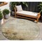Homeroots 8' Linen Black And Copper Round Abstract Washable Indoor Outdoor Area Rug 605949 - alternate 1