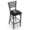 Holland Bar Stool Co 30" Blk Wrinkle Cincinnati Stationary Bar Stool, Ladder Back L00430Cincin - alternate 1