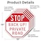 Signmission Stop Back Up! Private Road, 10 inch X 10 inch, Aluminum Metal Signs, 5PK OC-A-5Pack-10-232 - alternate 6