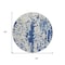 Homeroots 8' Navy Blue And Ivory Round Abstract Washable Indoor Outdoor Area Rug 612631 - alternate 6