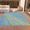 Homeroots 5' X 8' Denim Blue Sky Blue And Gold Striped Washable Indoor Outdoor Area Rug 614972 - alternate 7