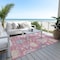 Homeroots 8' X 10' Pink Ivory And Denim Blue Floral Washable Indoor Outdoor Area Rug 605322 - alternate 8
