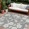 Homeroots 8' X 10' Gray And Ivory Floral Washable Indoor Outdoor Area Rug 599889 - alternate 1
