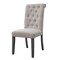 Homeroots Set of Two Tufted Beige and Gray Upholstered Linen And Solid Wood Dining Side Chairs, 2PK 573291 - alternate 9