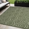 Homeroots 5' X 7' Dark Green And Light Green Geometric Indoor Outdoor Area Rug 556275 - alternate 8