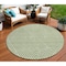 Homeroots 8' Sage And Ivory Round Geometric Washable Indoor Outdoor Area Rug 612096 - alternate 1