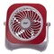 Powerzone Tabletop Fan, 5 VDC, 4 in Dia Blade, 5-Blade, 2-Speed, 48 in L Cord, White/Blue OR White/Red QT-U403B - alternate 4