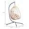 Leisuremod Summit Foldable Egg Swing Chair with Iron Stand, UV-Resistant Wicker, Weatherproof SSCBR-35BG - alternate 4