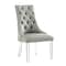 Homeroots Set of Two Tufted Gray and Clear Upholstered Faux Leather Dining Side Chairs 543510 - alternate 8