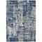 Homeroots 3' X 5' Navy Blue Gray And Ivory Abstract Washable Indoor Outdoor Area Rug 597986 - alternate 7