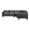 Homeroots Black Leather L Shaped Three Piece Corner Sectional 548958 - alternate 9