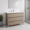 Homeroots 48" Natural Wood Freestanding Bathroom Vanity With White Sink And Three Drawers 624166 - alternate 3