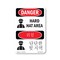 Signmission OSHA Danger Sign, Hard Hat Area Bilingual, 14in X 10in Rigid Plastic, OS-DS-P-1014-VK-1292 OS-DS-P-1014-VK-1292 - alternate 1