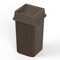 Regal Altair 19 Gallon Square Brown Plastic Trash Can with Drop Shot Swing Lid, Space-Saving Design ZR-TC-100-BR-19-+LD-100-KIT - alternate 1