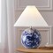 Jonathan Y Shishen 19.5" Cottage Classic Chinoiserie Ceramic Orb LED Table Lamp with Pleated Shade, Navy/White JYL5056C - alternate 8