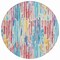 Homeroots 8' White Pink And Teal Blue Round Striped Washable Indoor Outdoor Area Rug 617706 - alternate 6