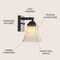 Jonathan Y Staunton 5" 1-Light Farmhouse Cottage Metal LED Vanity Light w/Frosted Glass Shade, Oil Rubbed Bronze JYL7522A - alternate 12