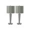 Homeroots Set of Two 24" Silver Metal Candlestick USB Table Lamps With Gray Drum Shade 545825 - alternate 8