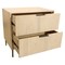 Homeroots 28" Natural Solid Wood Distressed Carved Geometric Two Drawer Nightstand 612088 - alternate 8