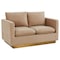 Leisuremod Nervo Upholstered Velvet Loveseat with Gold Frame, Beige NS55BG - alternate 1