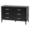 Baxton Studio Primrose Mid-Century Black Fluted Wood King Size 4-Piece Canopy Bedroom Set 249-13820-13830-13822-ZORO - alternate 7