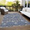 Homeroots 10' X 14' Navy Blue Brown And Beige Floral Washable Indoor Outdoor Area Rug 605436 - alternate 9