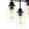 Jonathan Y Jonah 12" 3-Light Bohemian Farmhouse Iron/Seeded Glass LED Semi Flush Mount, Black/Clear JYL7556A - alternate 8
