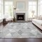 Homeroots 8' X 10' Gray Silver And Ivory Geometric Washable Indoor Outdoor Area Rug 583049 - alternate 7