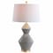 Jonathan Y Abbas 29" Geometric Ceramic/Metal LED Table Lamp, Gray/Gold Leaf JYL4013B - alternate 10