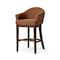 Homeroots 40" Brown Fabric and Solid Wood Bar Height Swivel Bar Chair 632505 - alternate 7