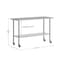 Flash Furniture Reese Work Table, 18 Gauge Stainless Steel Top Shelf, Undershelf and 4 Casters w/2 Locking NH-WT-2460-CAS-GG - alternate 7