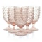 Martha Stewart 6 Piece 14.2 Ounce Clear Glass Hobnail Goblet Drinkware Set in Pink 120570.01 - alternate 6