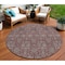Homeroots 8' Merlot Gray And Taupe Round Floral Washable Indoor Outdoor Area Rug 582286 - alternate 1