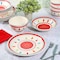 Gibson Home Heidy 12 Piece Hand Painted Durastone Dinnerware Set in Red 134292.12R - alternate 9