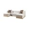Homeroots Ivory Velvet U Shaped Three Piece Sofa and Chaise Sectional With Toss Pillows 643878 - alternate 9