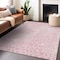 Homeroots 8' X 10' Pink And Ivory Geometric Washable Indoor Outdoor Area Rug 595106 - alternate 6