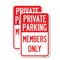 Signmission Private Parking Members Only, 12'' X 18'' 2 Signs, Heavy Gauge Aluminum, 2PK A-1218-2PACK-23255 - alternate 1