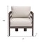Homeroots 30" Brown Aluminum Outdoor Arm Chair with White Cushion 668767 - alternate 10