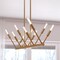 Vaxcel Warwick 10L Brass Contemporary Linear Chandelier Island Pendant Light Fixture H0306 - alternate 4