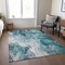 Homeroots 10' X 14' Teal Blue And Ivory Abstract Washable Indoor Outdoor Area Rug 617805 - alternate 7