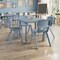 Flash Furniture 5 PC Plastic Activity Table and 4 Chairs Set, 10.5 in Seat Height-Dusty Blue YU-YCX-0023-2-SQR-TBL-DSTYBL-E-GG - alternate 1