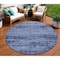 Homeroots 8' Denim Blue And Navy Blue Round Abstract Indoor Outdoor Area Rug 545506 - alternate 7