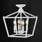 Jonathan Y Plains 12" 4-Light Modern Farmhouse Metal Open-Frame Pagoda LED Semi Flush Mount Mini Lantern, White JYL7610E - alternate 10