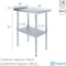 Amgood 30 in. x 18 in. Stainless Steel Work Table, Narrow Filler Table with 1.5 in. Backsplash for AMG WT-3018-BS-Z - alternate 7