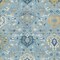 Homeroots 9' X 12' Sky Blue Ivory And Gold Damask Washable Indoor Outdoor Area Rug 599452 - alternate 6