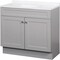 Zenith Zenna Home Cool Gray 36'' Wx35'' Hx18''D Shaker Vanity with Wht Cultured Marble Top SBC36GY - alternate 1