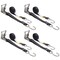 Mytee Products 4PK 1inx10ft Stainless Steel Ratchet Straps w/S-Hooks for Saltwater - 765 lbs BS, 4PK RS110SH-BLK-SSx4 - alternate 1