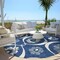 Homeroots 8' Navy Blue And Ivory Round Medallion Washable Indoor Outdoor Area Rug 589628 - alternate 9
