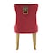 Homeroots Set of Two Red and Gold Tufted Velvet And Solid Wood Dining Side Chairs, 2PK 694870 - alternate 7